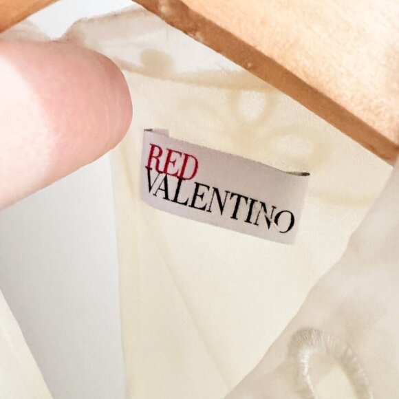 Valentino White Organza Eyelet Detail Sheer Sheath Dress S - Picture 6 of 7